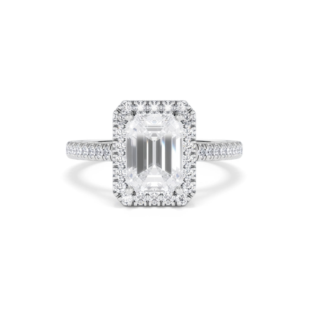 Annabelle Lab Diamond Halo Engagement Ring in Platinum 2.75ct F/VS1
