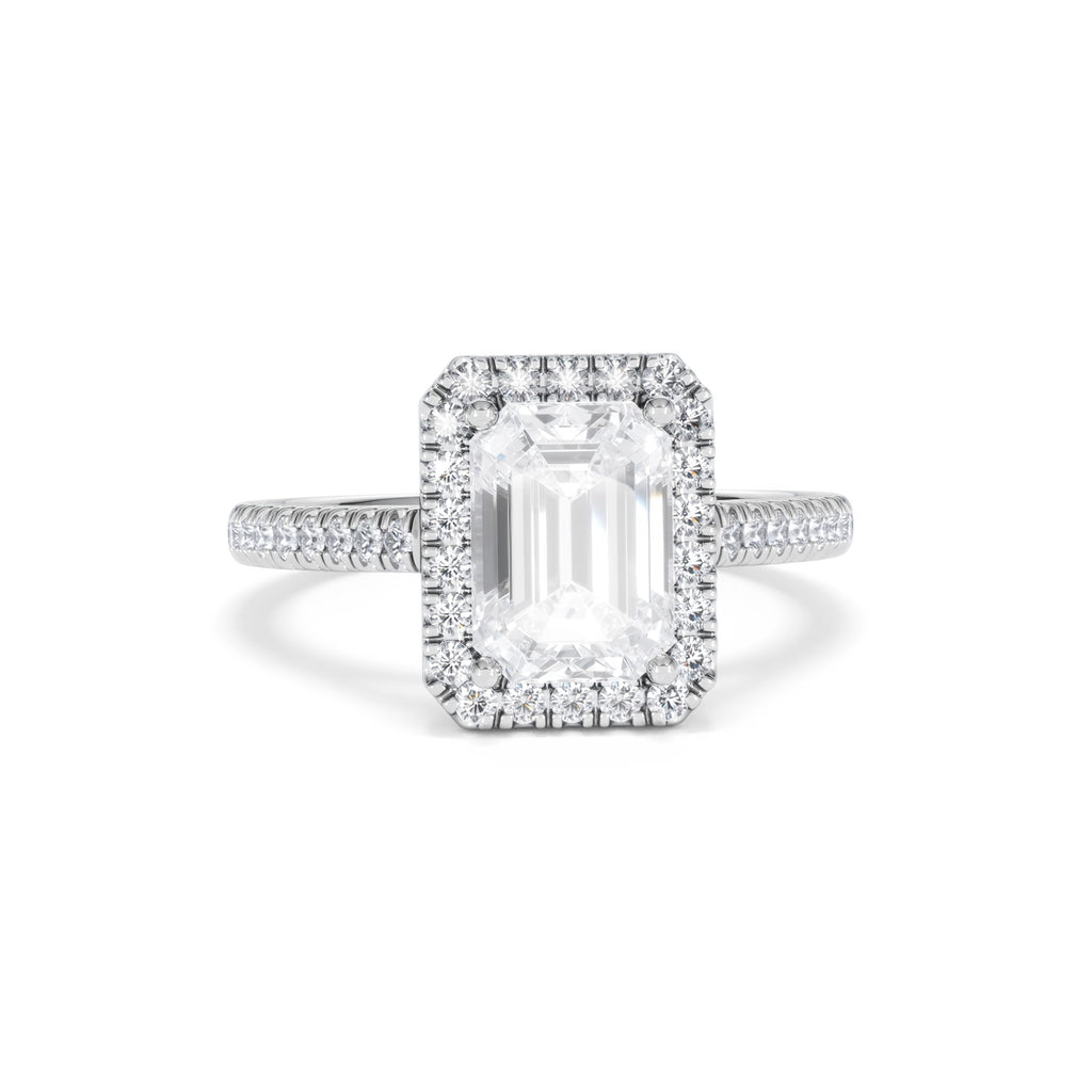 Annabelle Lab Diamond Halo Engagement Ring in Platinum 2.75ct F/VS1