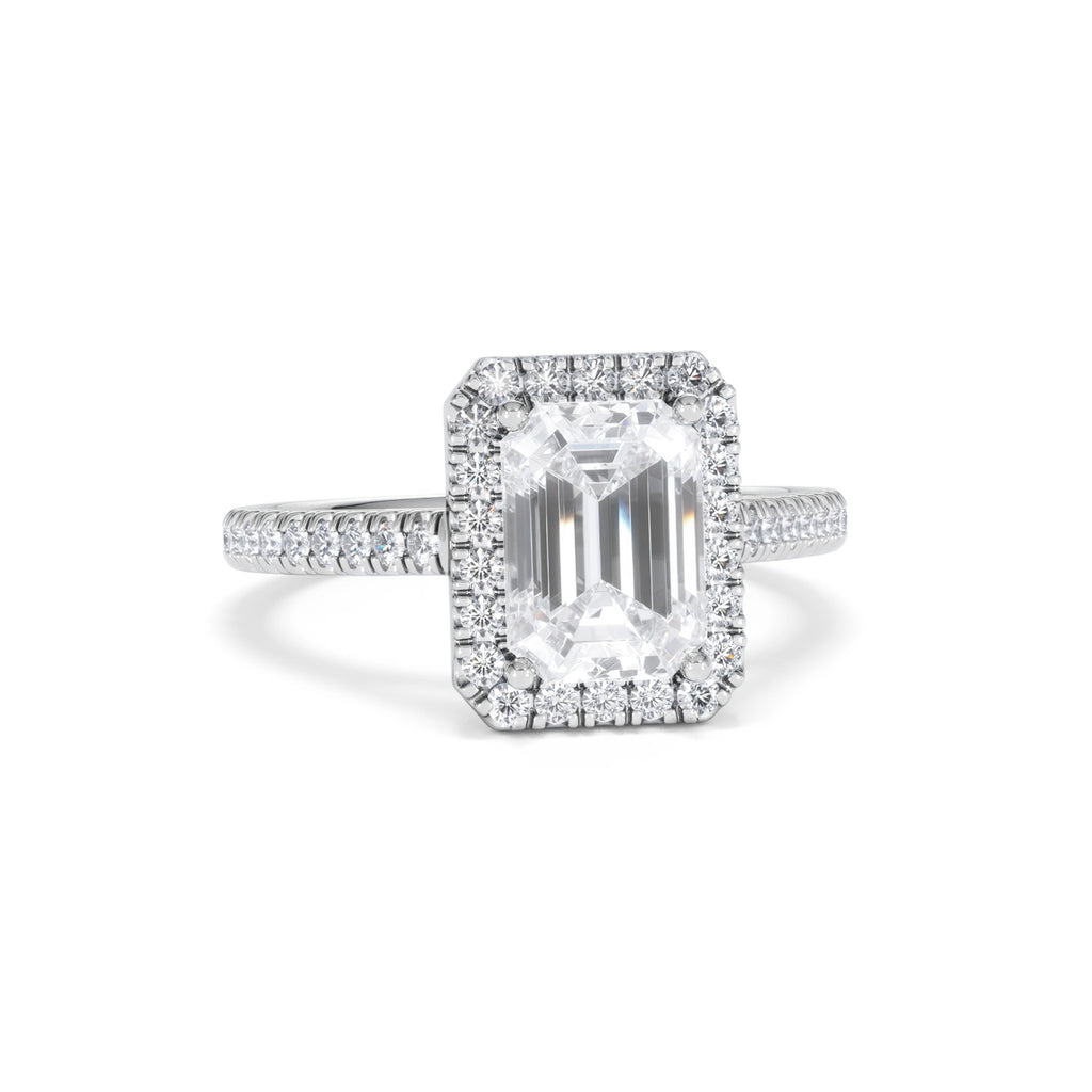 Annabelle Lab Diamond Halo Engagement Ring in Platinum 2.75ct F/VS1