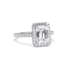 Annabelle Lab Diamond Halo Engagement Ring 18K White Gold 2.75ct F/VS1