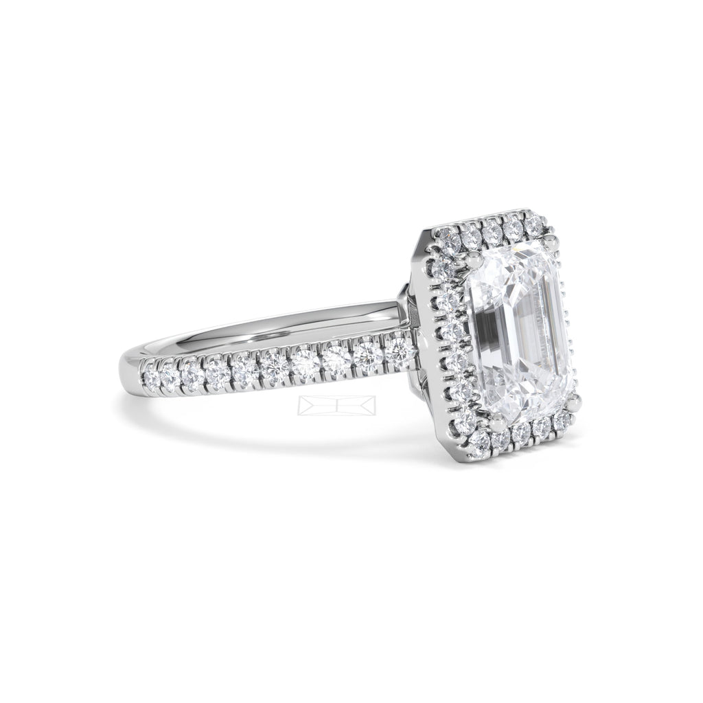 Annabelle Lab Diamond Halo Engagement Ring in Platinum 2.75ct F/VS1