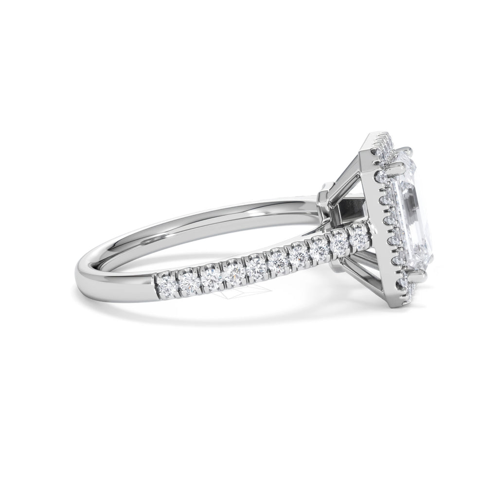 Annabelle Lab Diamond Halo Engagement Ring 18K White Gold 2.75ct F/VS1
