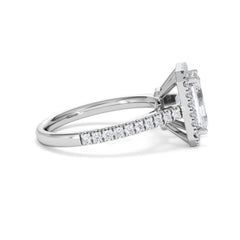 Annabelle Lab Diamond Halo Engagement Ring 18K White Gold 2.75ct F/VS1