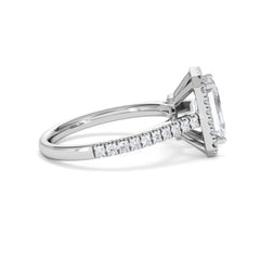 Annabelle Lab Diamond Halo Engagement Ring 18K White Gold 2.75ct F/VS1