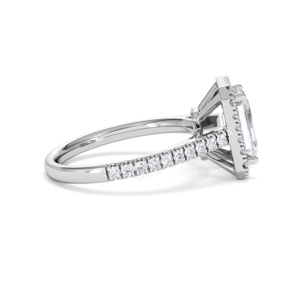 Annabelle Lab Diamond Halo Engagement Ring in Platinum 2.75ct F/VS1