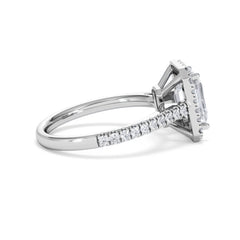 Annabelle Lab Diamond Halo Engagement Ring 18K White Gold 2.75ct F/VS1