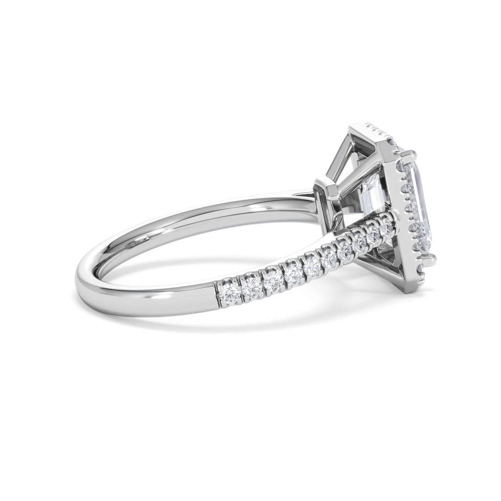 Annabelle Lab Diamond Halo Engagement Ring 18K White Gold 2.75ct F/VS1