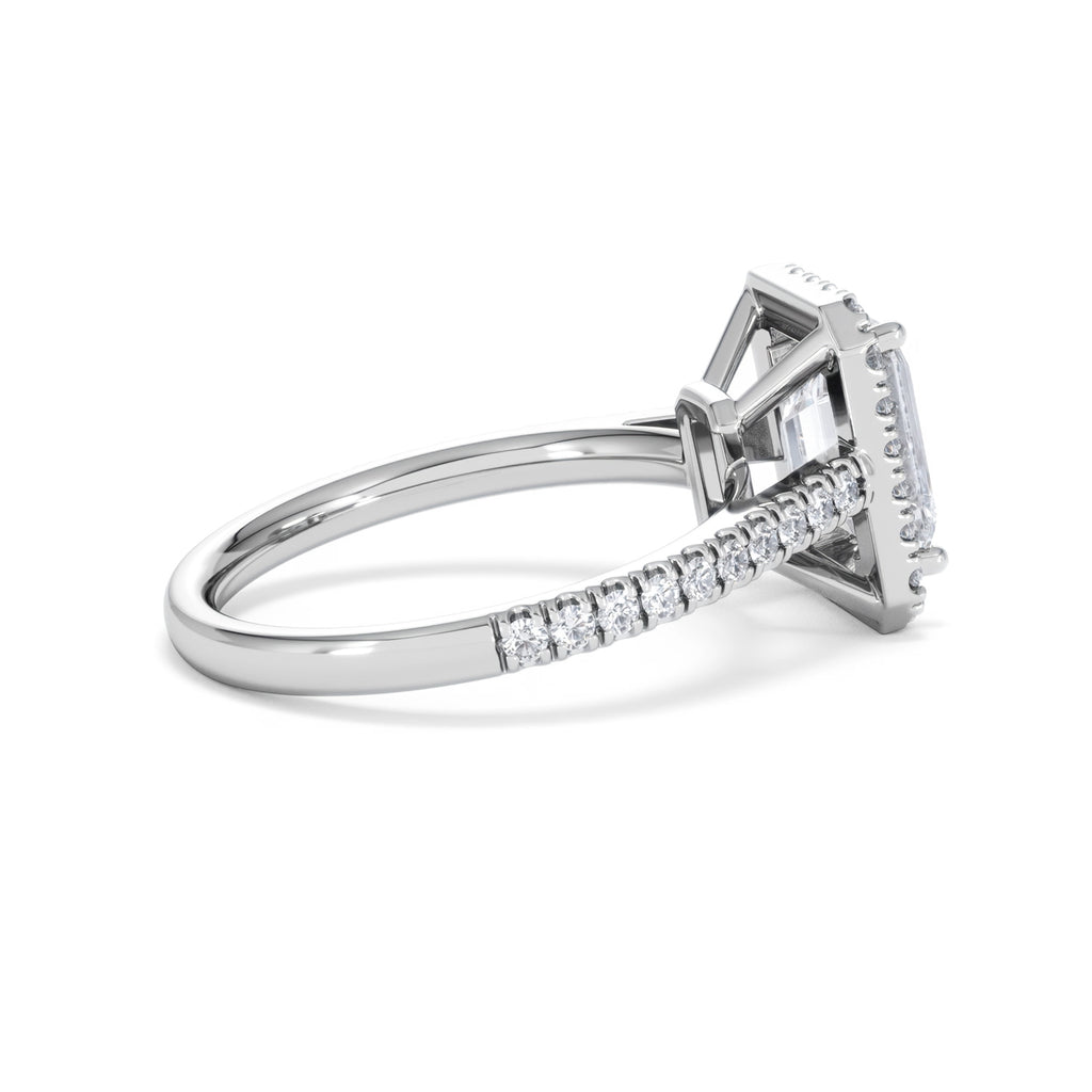 Annabelle Lab Diamond Halo Engagement Ring in Platinum 2.75ct F/VS1