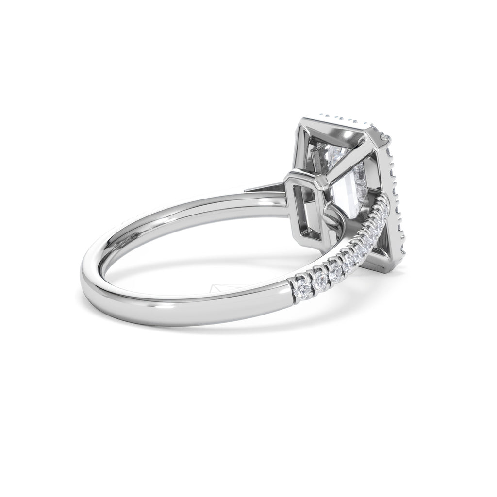 Annabelle Lab Diamond Halo Engagement Ring 18K White Gold 2.75ct F/VS1