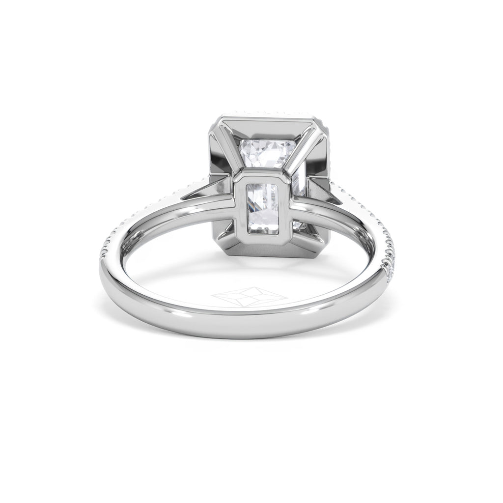 Annabelle Lab Diamond Halo Engagement Ring 18K White Gold 2.75ct F/VS1