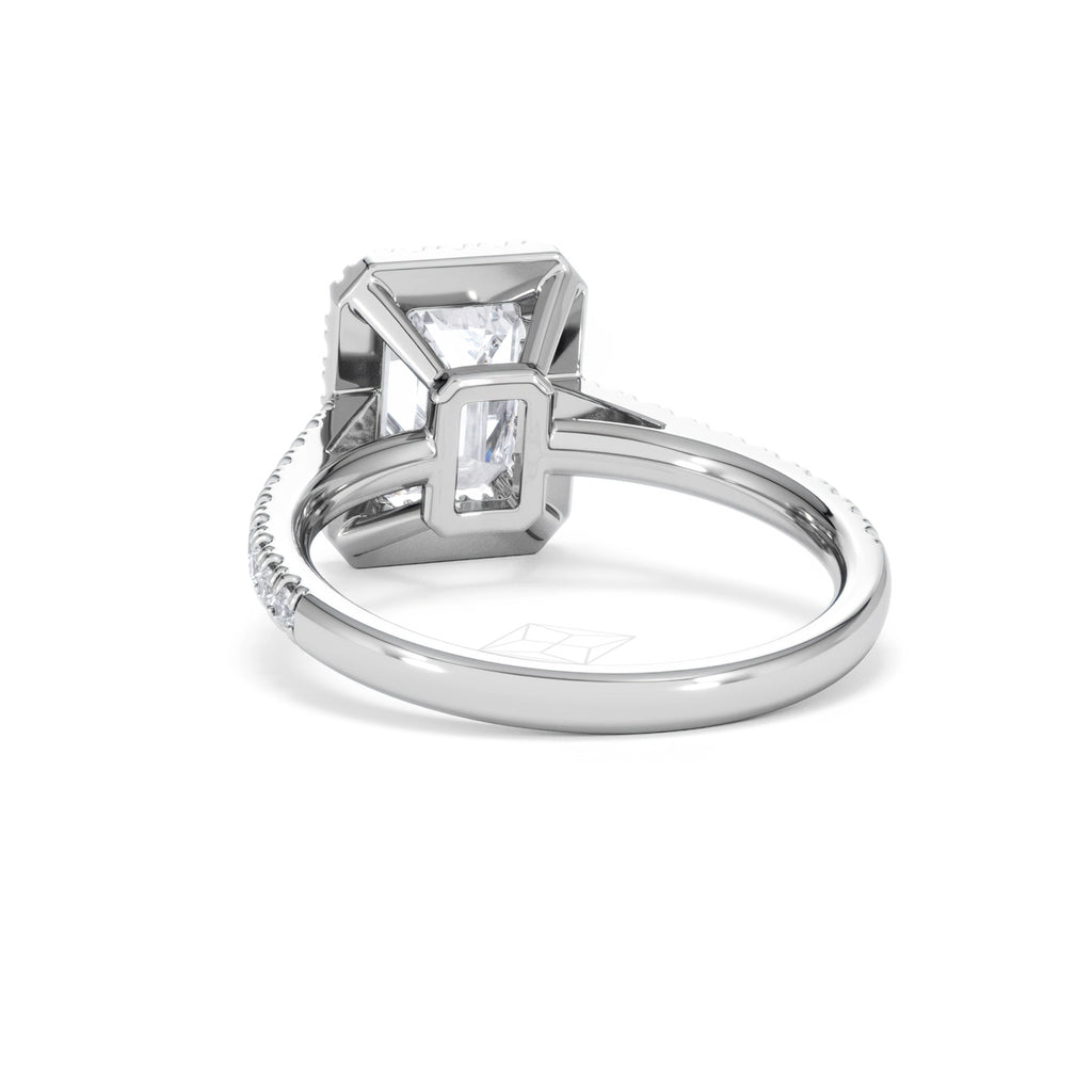 Annabelle Lab Diamond Halo Engagement Ring 18K White Gold 2.75ct F/VS1