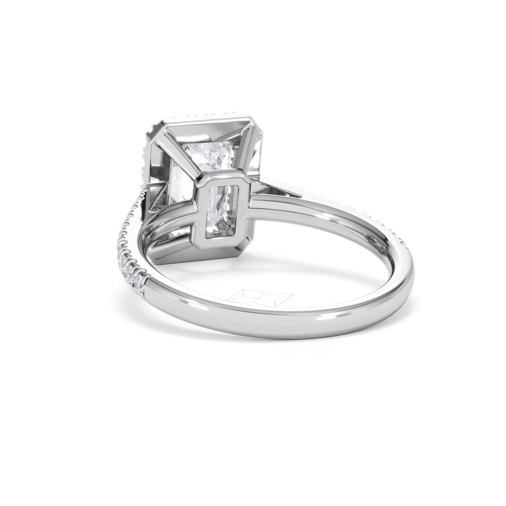 Annabelle Lab Diamond Halo Engagement Ring 18K White Gold 2.75ct F/VS1