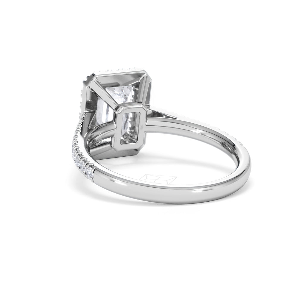 Annabelle Lab Diamond Halo Engagement Ring 18K White Gold 2.75ct F/VS1