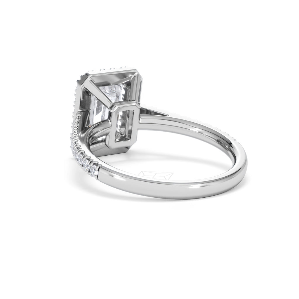 Annabelle Lab Diamond Halo Engagement Ring 18K White Gold 2.75ct F/VS1