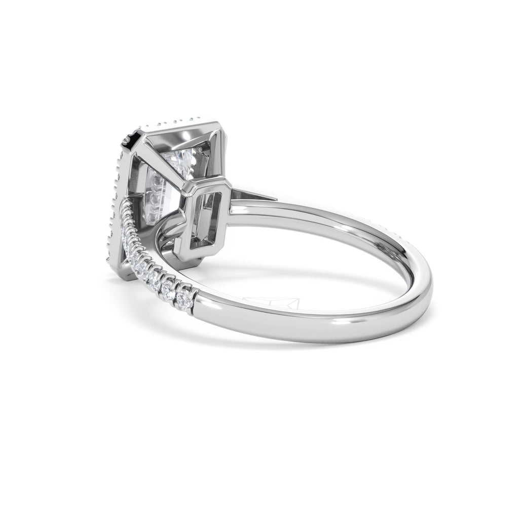 Annabelle Lab Diamond Halo Engagement Ring 18K White Gold 2.75ct F/VS1