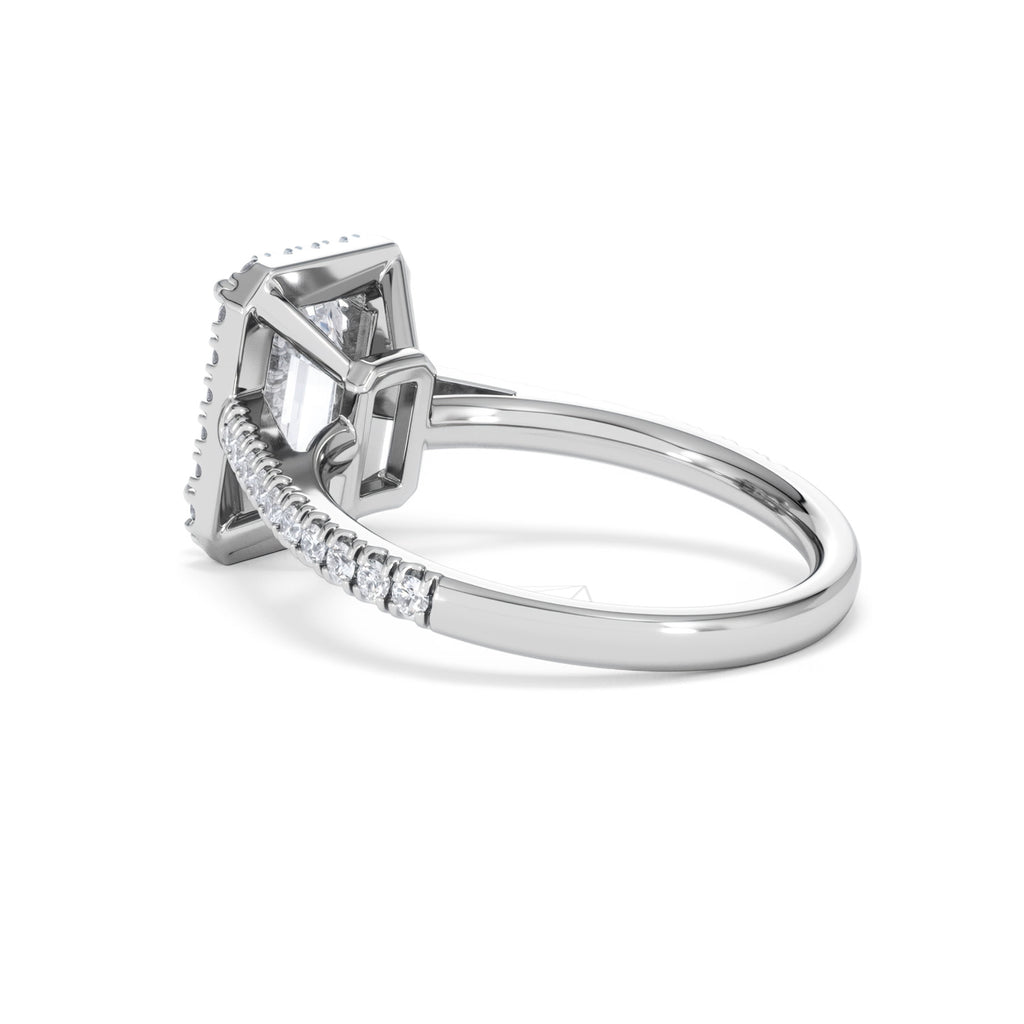 Annabelle Lab Diamond Halo Engagement Ring 18K White Gold 2.75ct F/VS1
