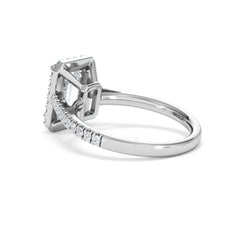 Annabelle Lab Diamond Halo Engagement Ring 18K White Gold 2.75ct F/VS1