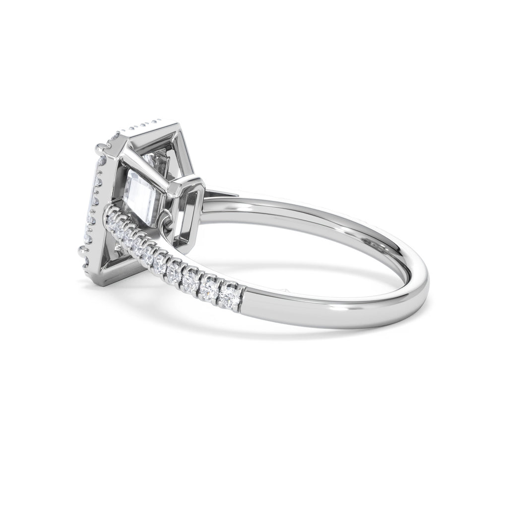 Annabelle Lab Diamond Halo Engagement Ring in Platinum 2.75ct F/VS1