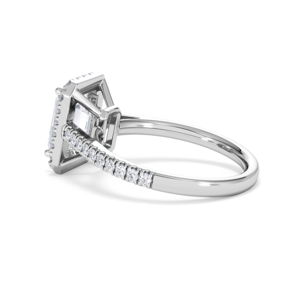 Annabelle Lab Diamond Halo Engagement Ring in Platinum 2.75ct F/VS1