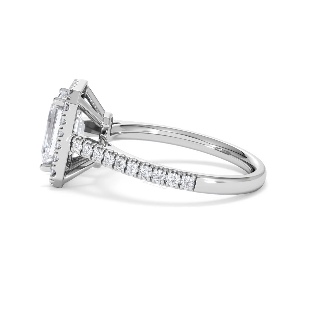 Annabelle Lab Diamond Halo Engagement Ring in Platinum 2.75ct F/VS1