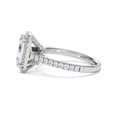 Annabelle Lab Diamond Halo Engagement Ring 18K White Gold 2.75ct F/VS1