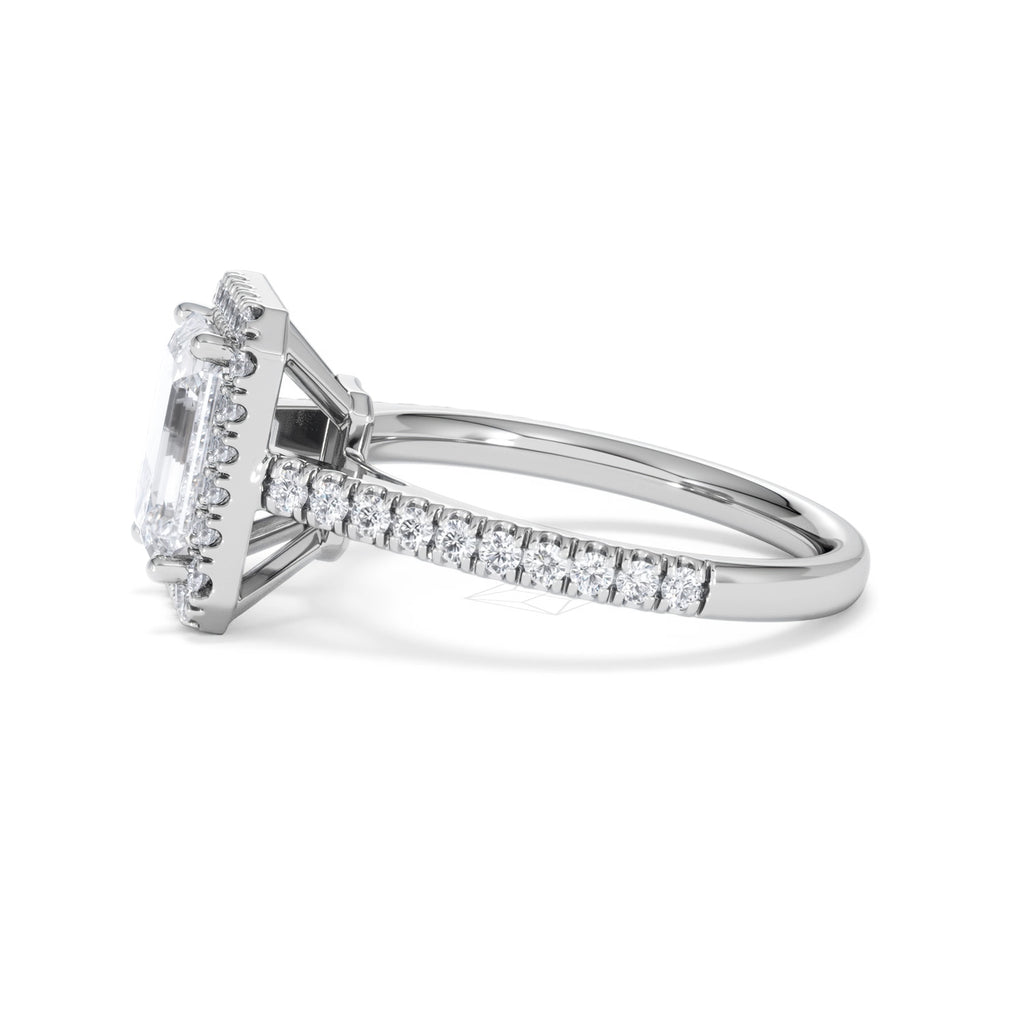 Annabelle Lab Diamond Halo Engagement Ring in Platinum 2.75ct F/VS1