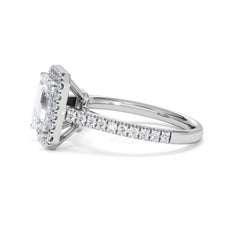 Annabelle Lab Diamond Halo Engagement Ring 18K White Gold 2.75ct F/VS1