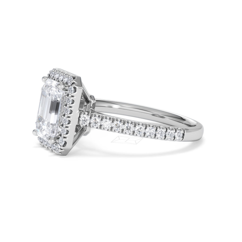 Annabelle Lab Diamond Halo Engagement Ring 18K White Gold 2.75ct F/VS1