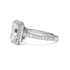 Annabelle Lab Diamond Halo Engagement Ring 18K White Gold 2.75ct F/VS1