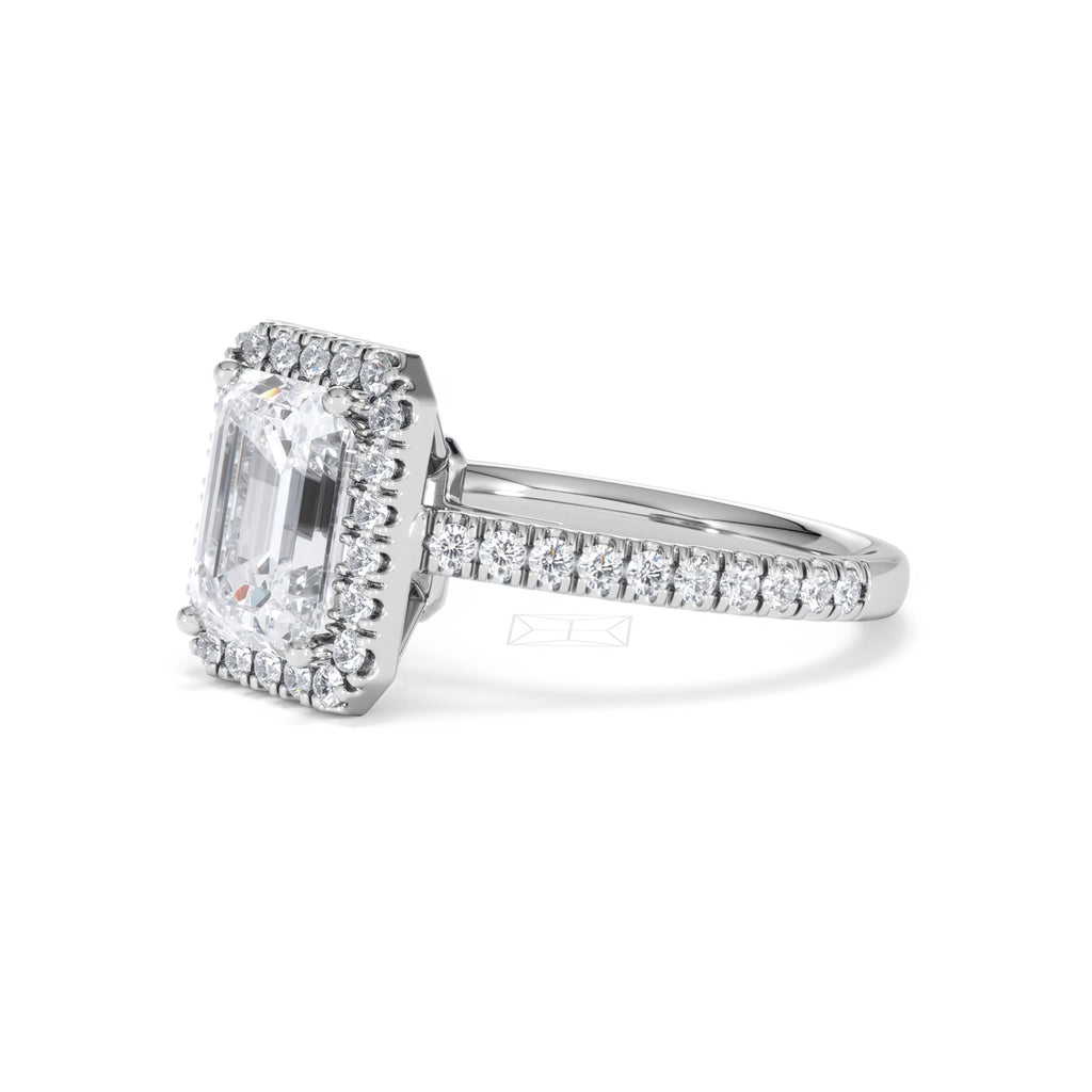 Annabelle Lab Diamond Halo Engagement Ring 18K White Gold 2.75ct F/VS1