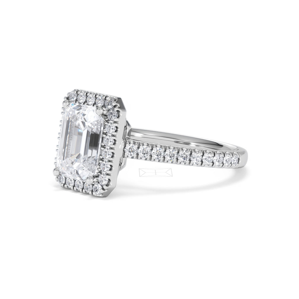 Annabelle Lab Diamond Halo Engagement Ring 18K White Gold 2.75ct F/VS1