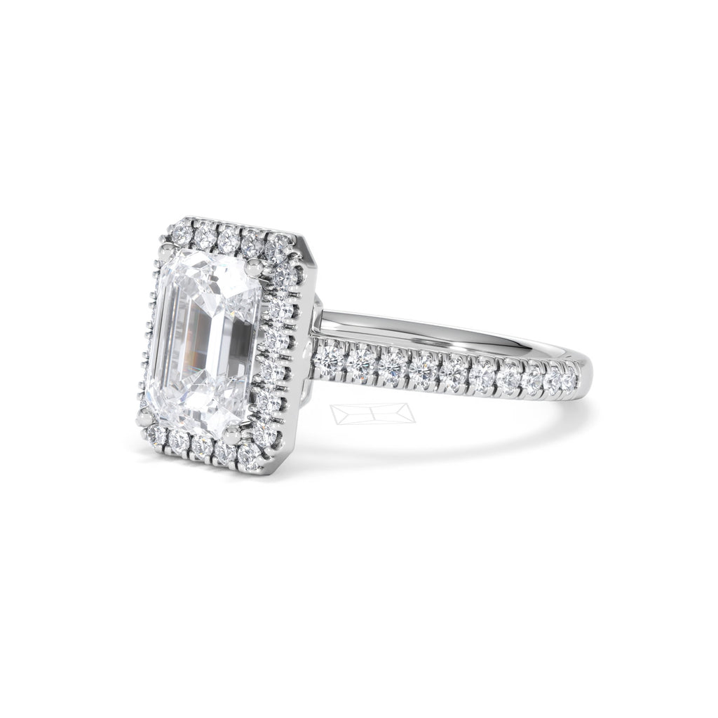 Annabelle Lab Diamond Halo Engagement Ring 18K White Gold 2.75ct F/VS1