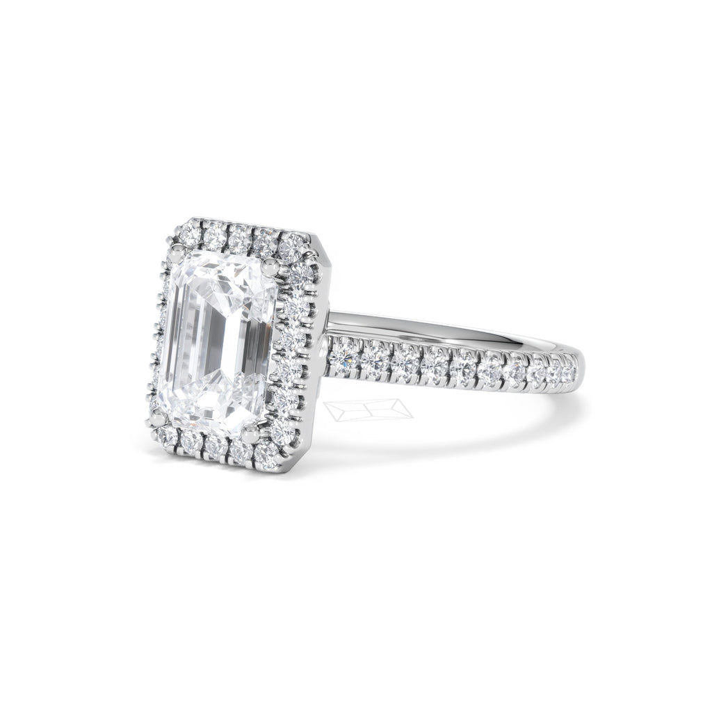 Annabelle Lab Diamond Halo Engagement Ring in Platinum 2.75ct F/VS1