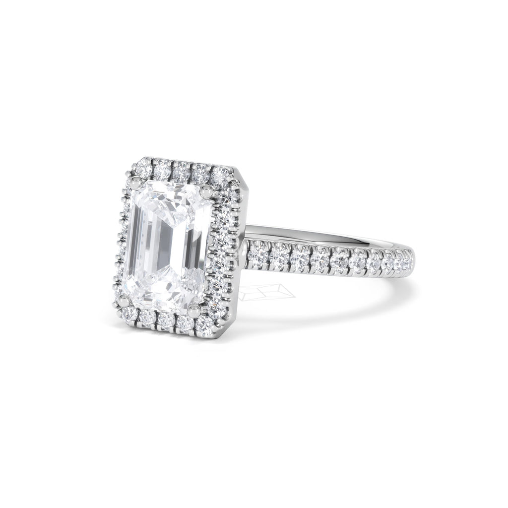 Annabelle Lab Diamond Halo Engagement Ring in Platinum 2.75ct F/VS1