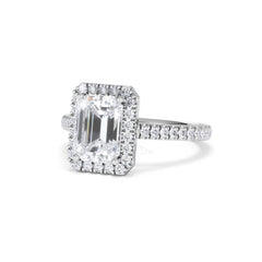 Annabelle Lab Diamond Halo Engagement Ring 18K White Gold 2.75ct F/VS1
