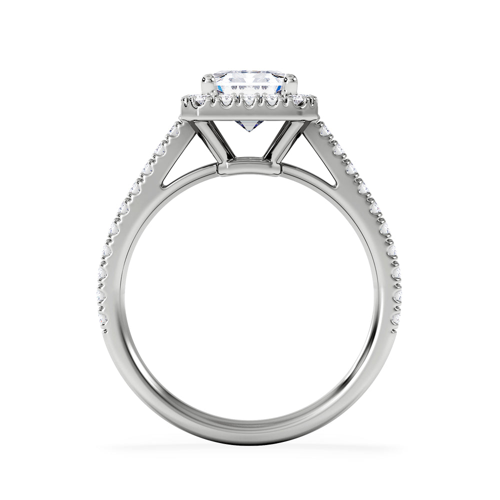 Annabelle Lab Diamond Halo Engagement Ring 18K White Gold 2.75ct F/VS1