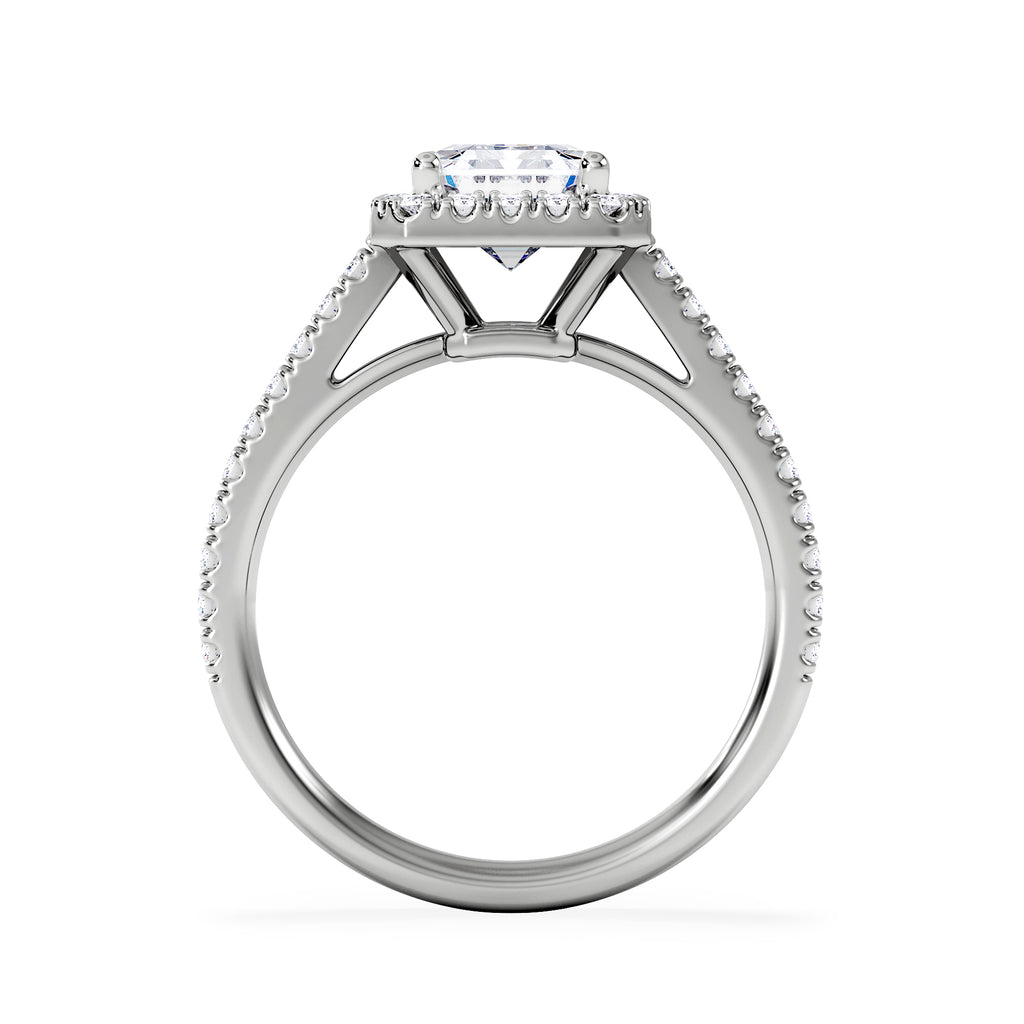 Annabelle Lab Diamond Halo Engagement Ring 18K White Gold 2.75ct F/VS1