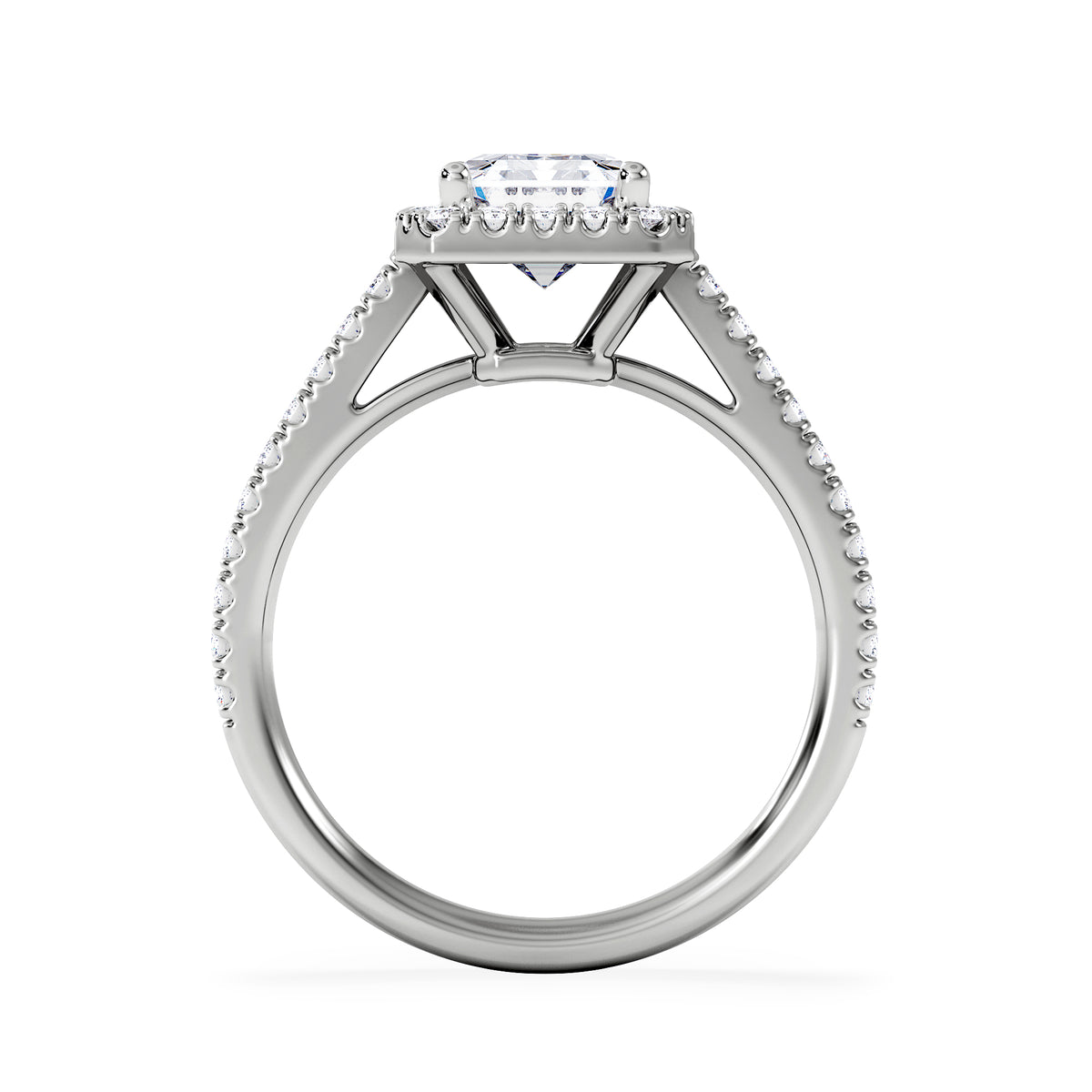Annabelle Lab Diamond Halo Engagement Ring 18K White Gold 2.75ct F/VS1
