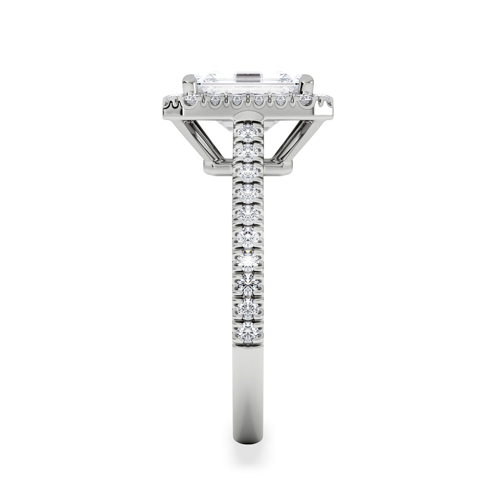 Annabelle Lab Diamond Halo Engagement Ring 18K White Gold 2.75ct F/VS1