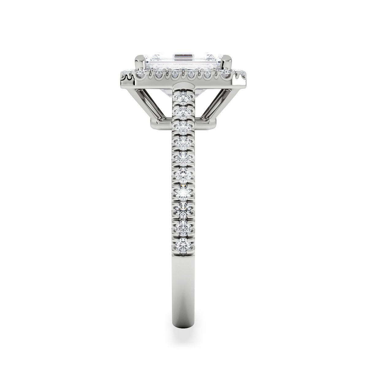 Annabelle Lab Diamond Halo Engagement Ring 18K White Gold 2.75ct F/VS1