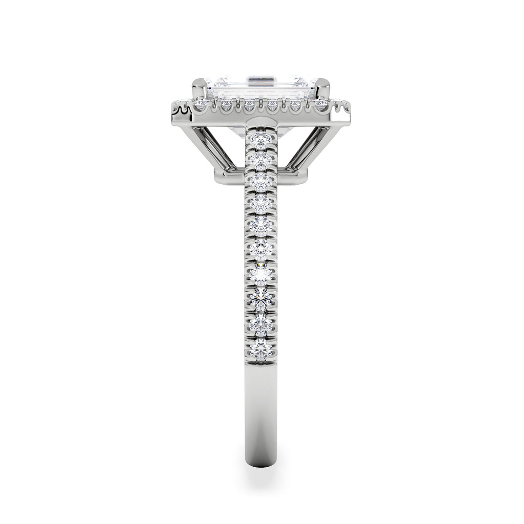 Annabelle Lab Diamond Halo Engagement Ring in Platinum 2.75ct F/VS1