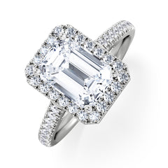 Annabelle Lab Diamond Halo Engagement Ring 18K White Gold 2.75ct F/VS1