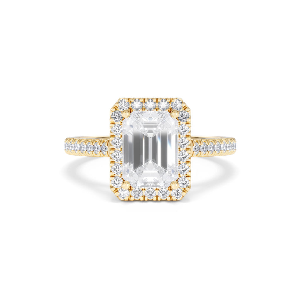 Annabelle Lab Diamond Halo Engagement Ring in 18K Gold 2.75ct F/VS1