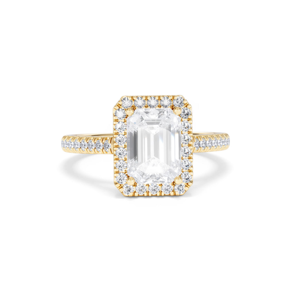 Annabelle Lab Diamond Halo Engagement Ring in 18K Gold 2.75ct F/VS1