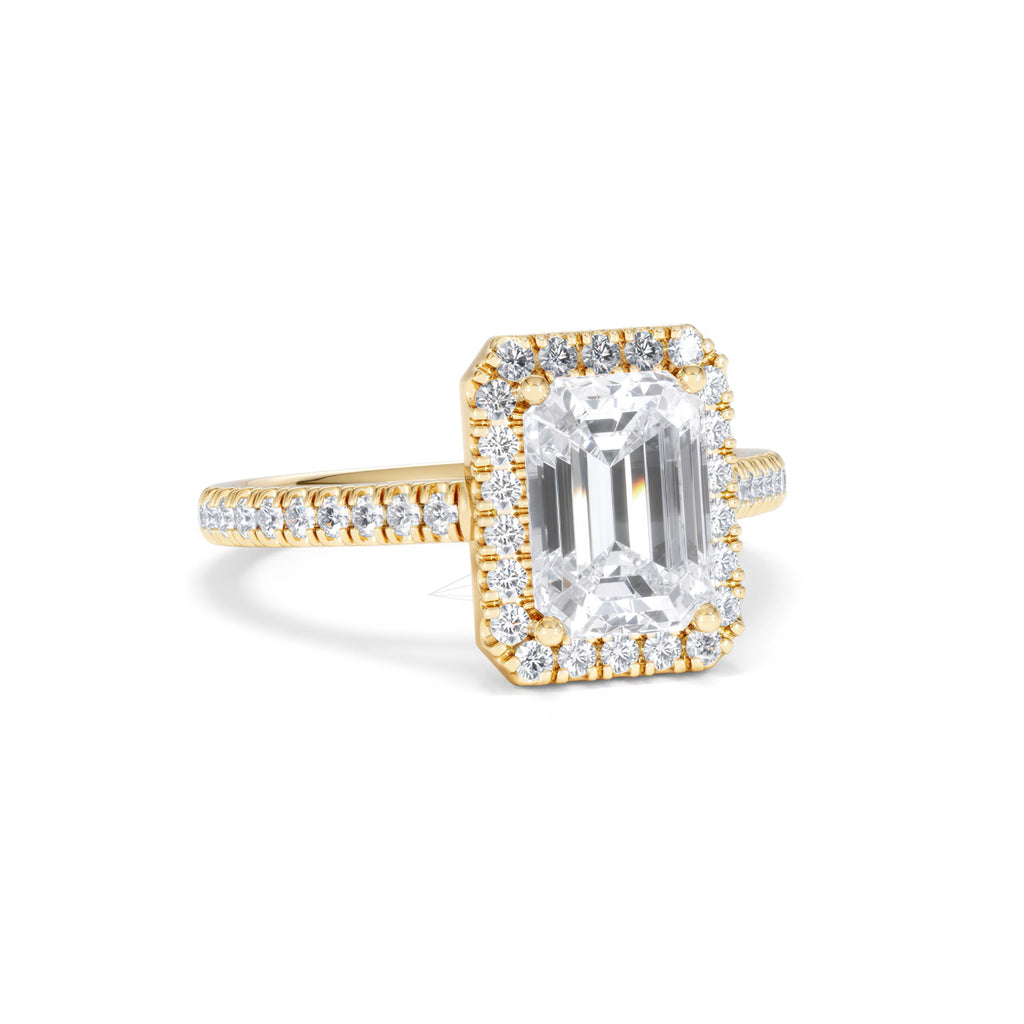 Annabelle Lab Diamond Halo Engagement Ring in 18K Gold 2.75ct F/VS1