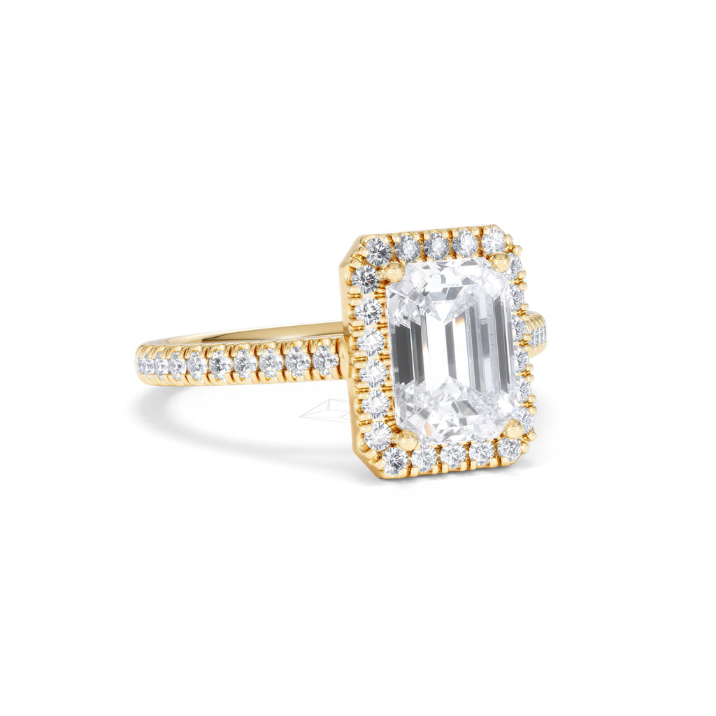 Annabelle Lab Diamond Halo Engagement Ring in 18K Gold 2.75ct F/VS1