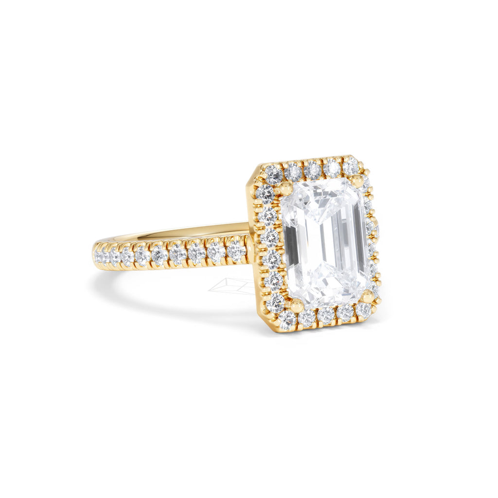 Annabelle Lab Diamond Halo Engagement Ring in 18K Gold 2.75ct F/VS1