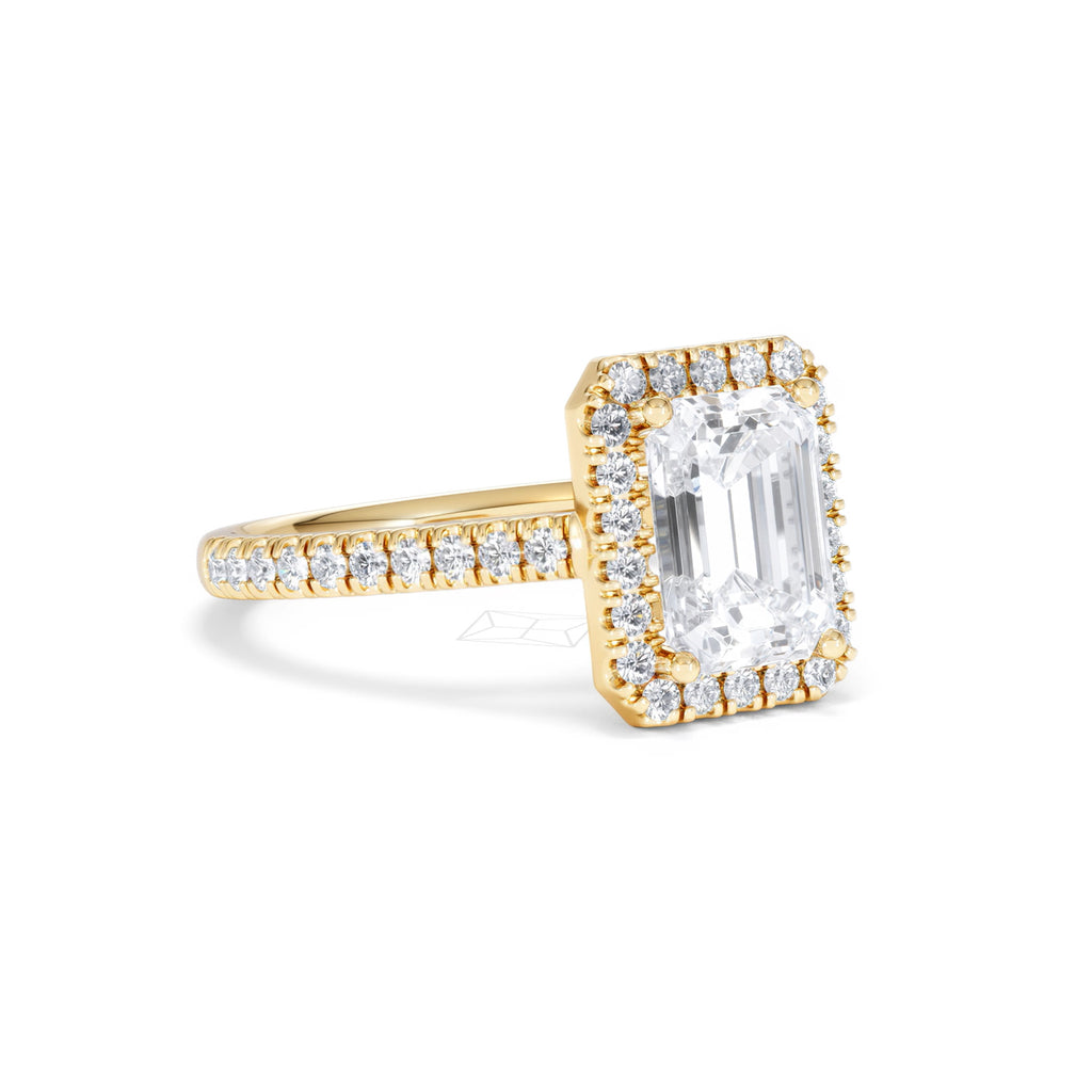 Annabelle Lab Diamond Halo Engagement Ring in 18K Gold 2.75ct F/VS1