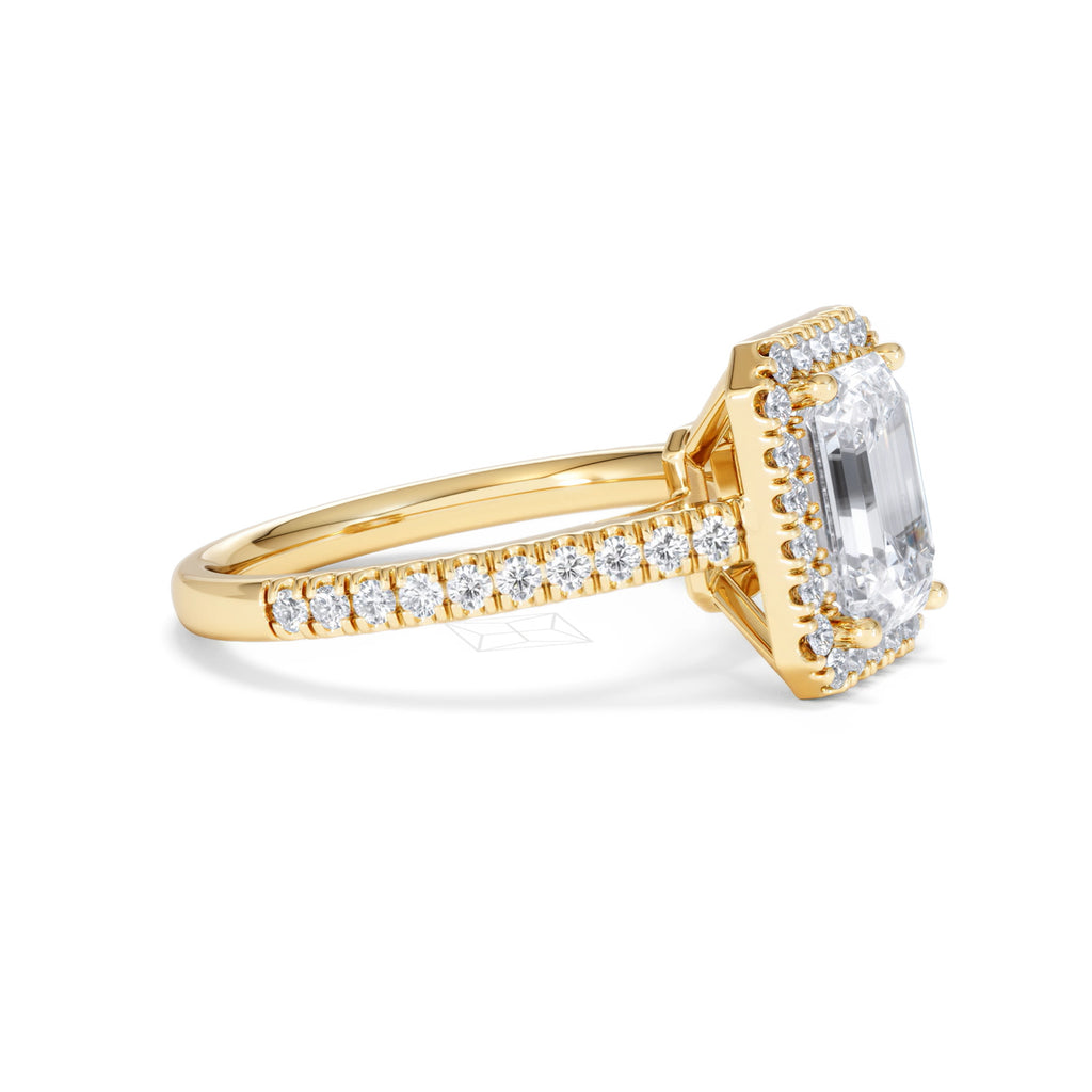 Annabelle Lab Diamond Halo Engagement Ring in 18K Gold 2.75ct F/VS1