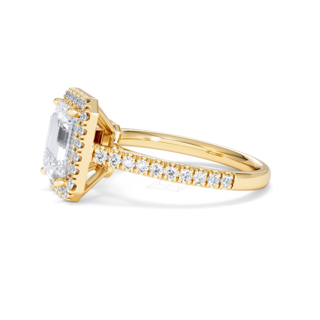 Annabelle Lab Diamond Halo Engagement Ring in 18K Gold 2.75ct F/VS1